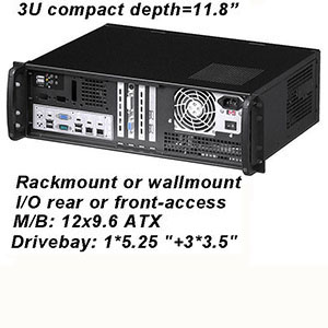 Rackmount chassis Server case 19 inch ATX microATX 3U i/o front N303 